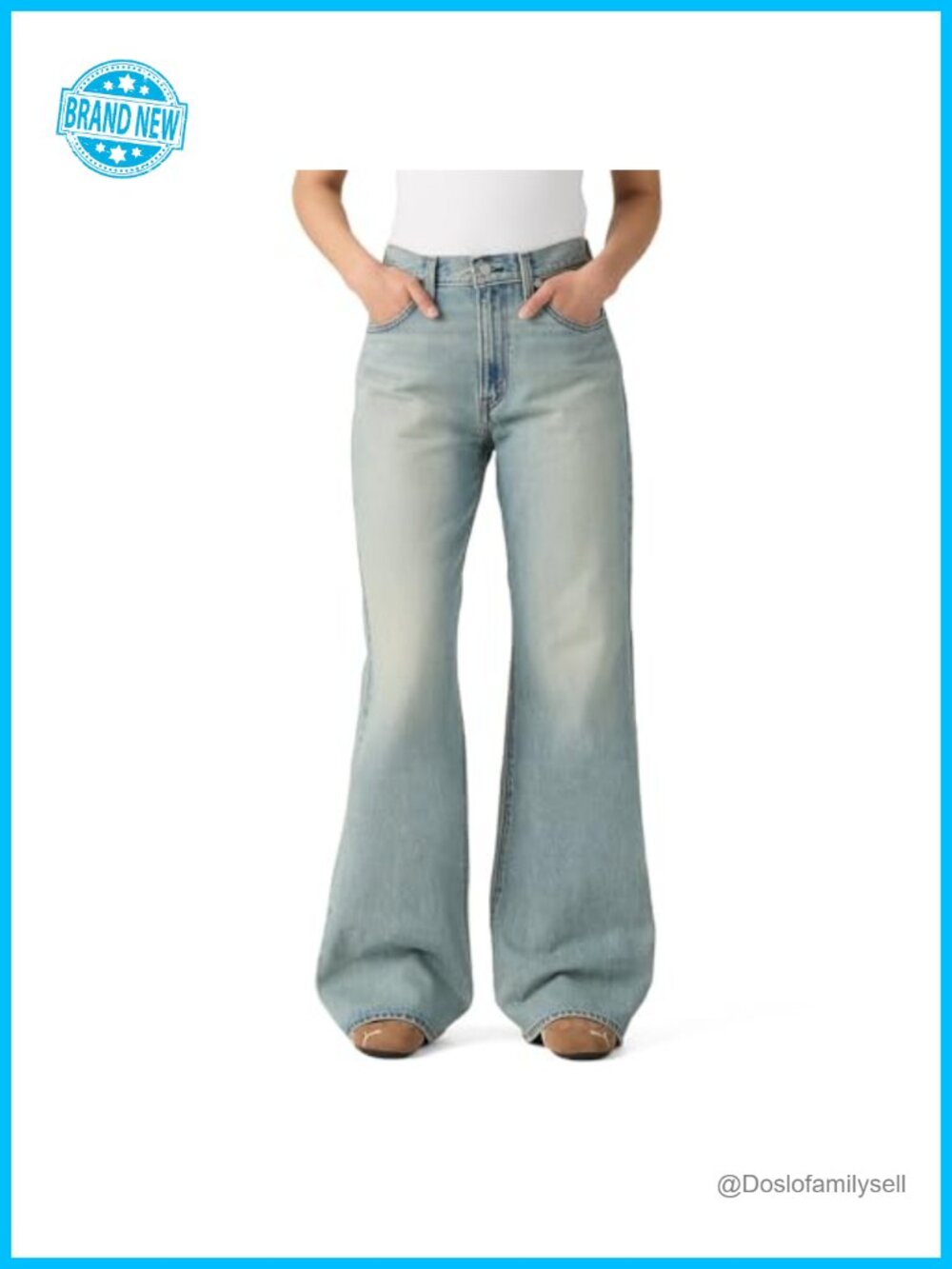 Levi's Cinch Flare High Rise Non-Stretch Denim Jeans Flared Leg